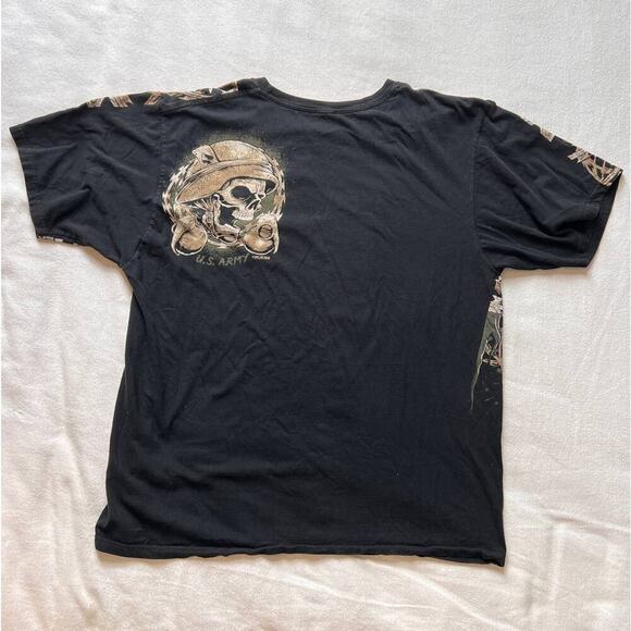 7.62 Design Black/Beige Skull Army "Never Accept Defeat" Graphic Shirt- XL - Picture 5 of 13